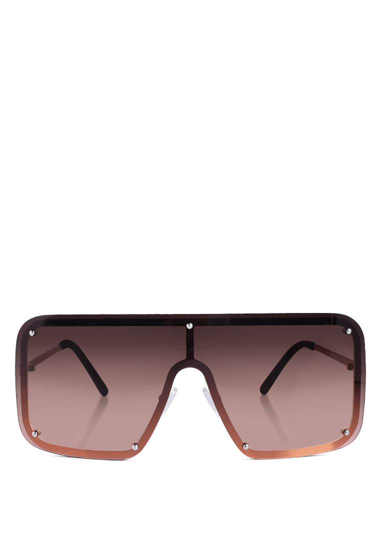 oversized shaded square sunglasses#color_brown