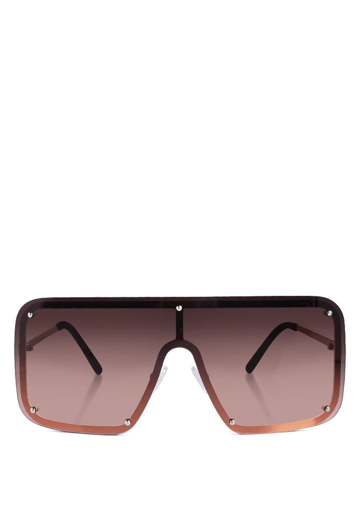 oversized shaded square sunglasses#color_brown