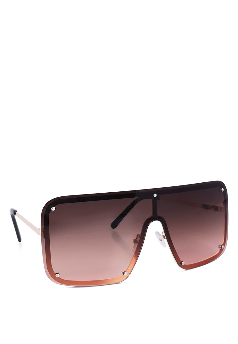 oversized shaded square sunglasses#color_brown