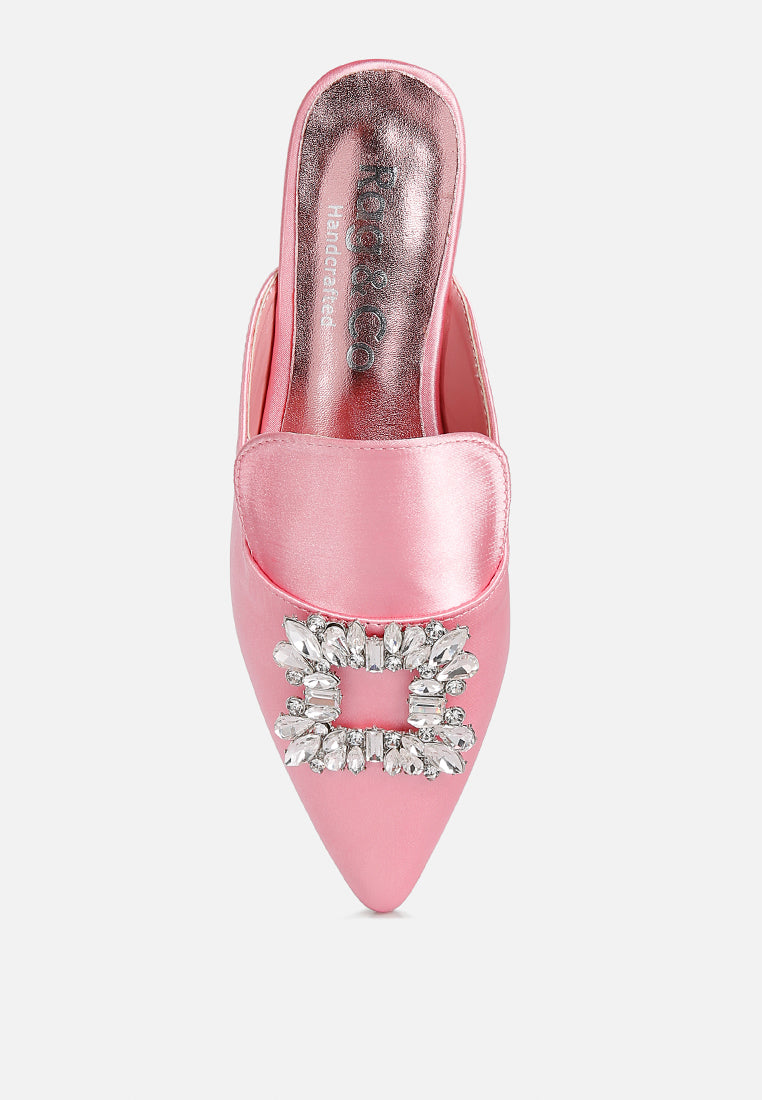 perrine diamante brooch slip on mules by ruw#color_blush
