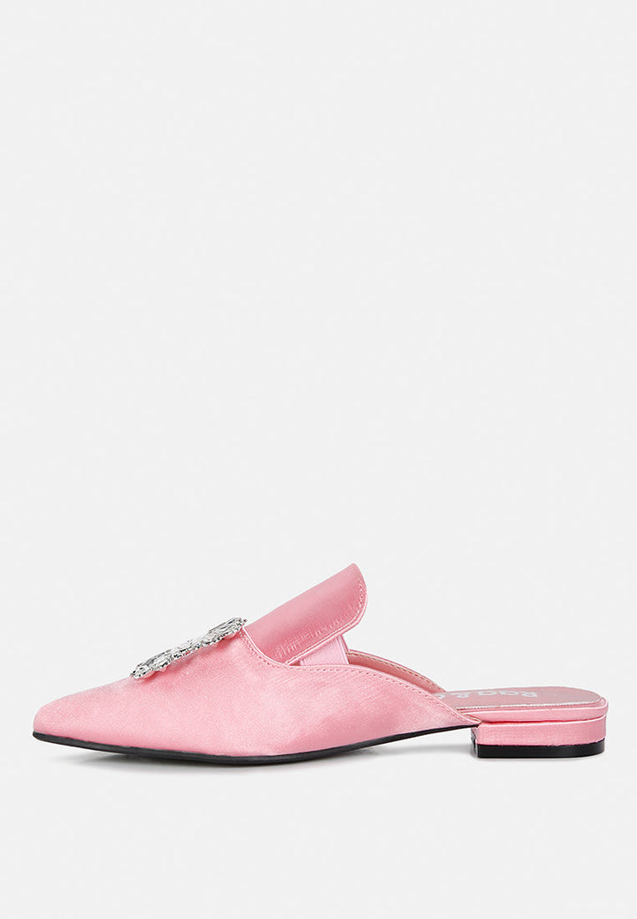 perrine diamante brooch slip on mules by ruw#color_blush