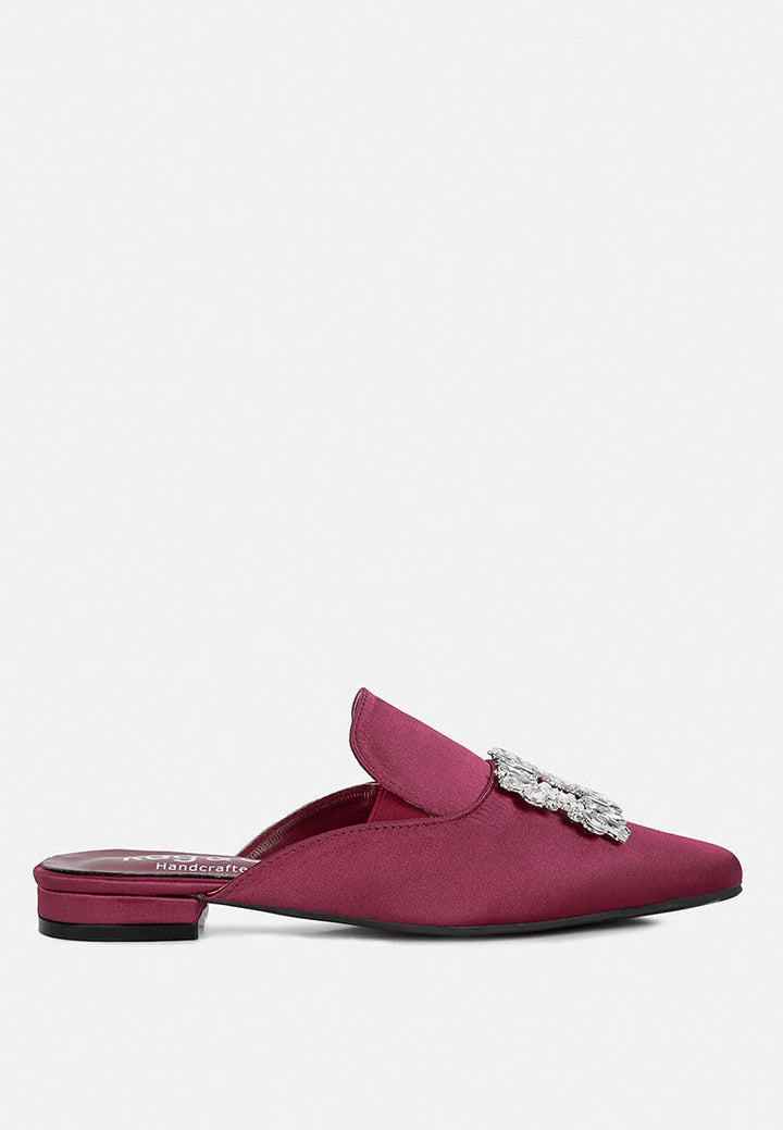 perrine diamante brooch slip on mules by ruw#color_burgundy