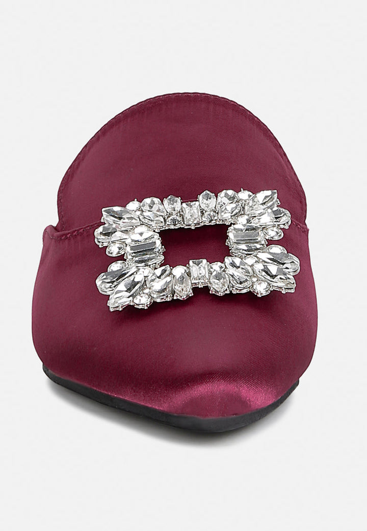 perrine diamante brooch slip on mules by ruw#color_burgundy