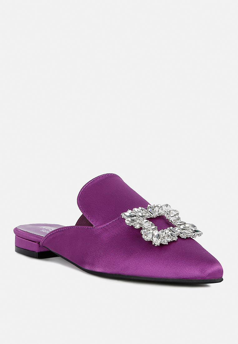 perrine diamante brooch slip on mules by ruw#color_purple