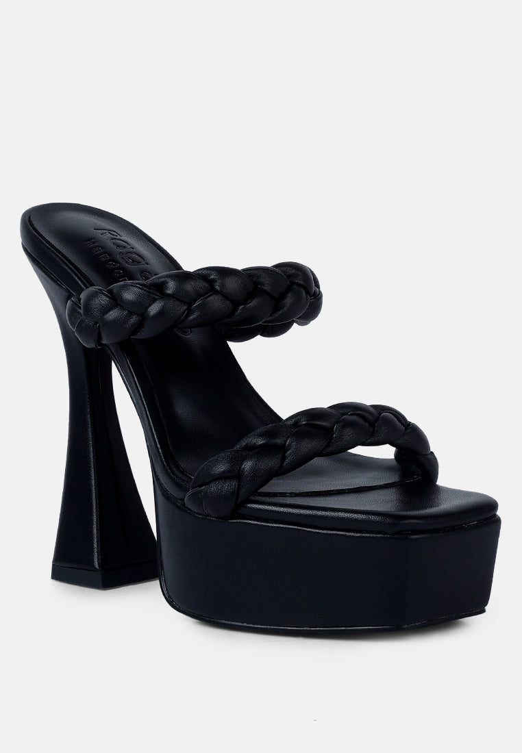 pin-up braided high heel sandals by ruw#color_black
