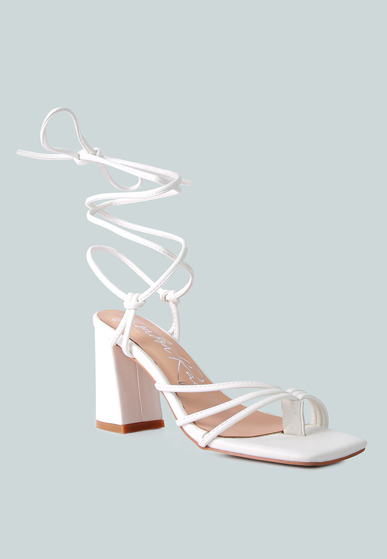 piri toe ring tie up block sandals by ruw#color_white