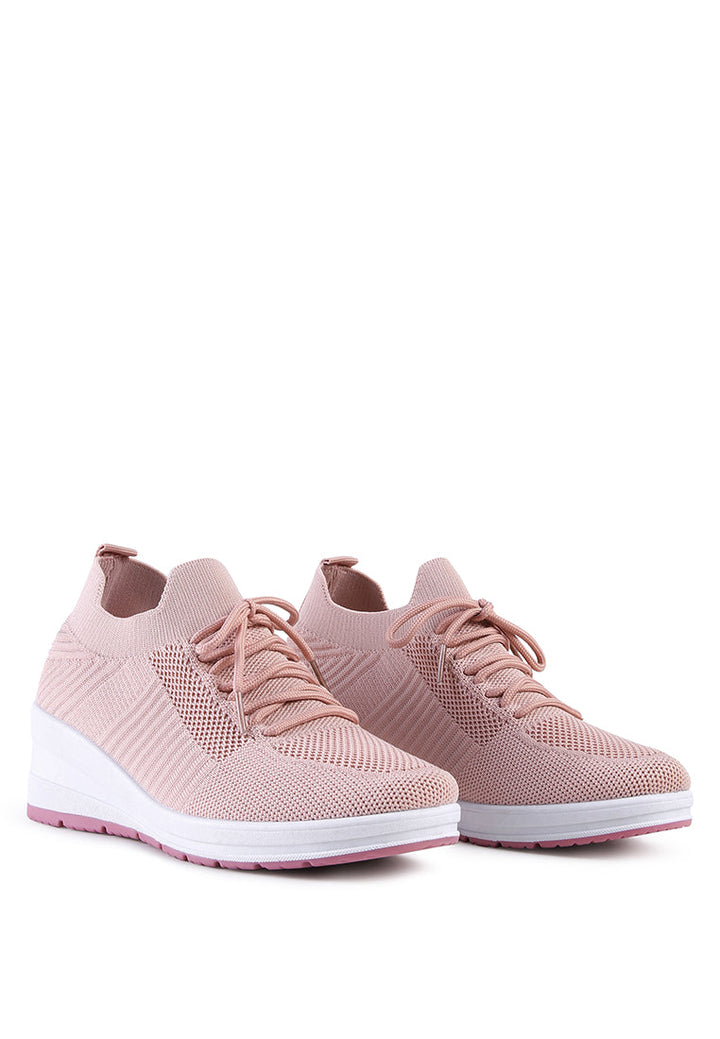 pologirl wedge lace-up sneakers#color_blush