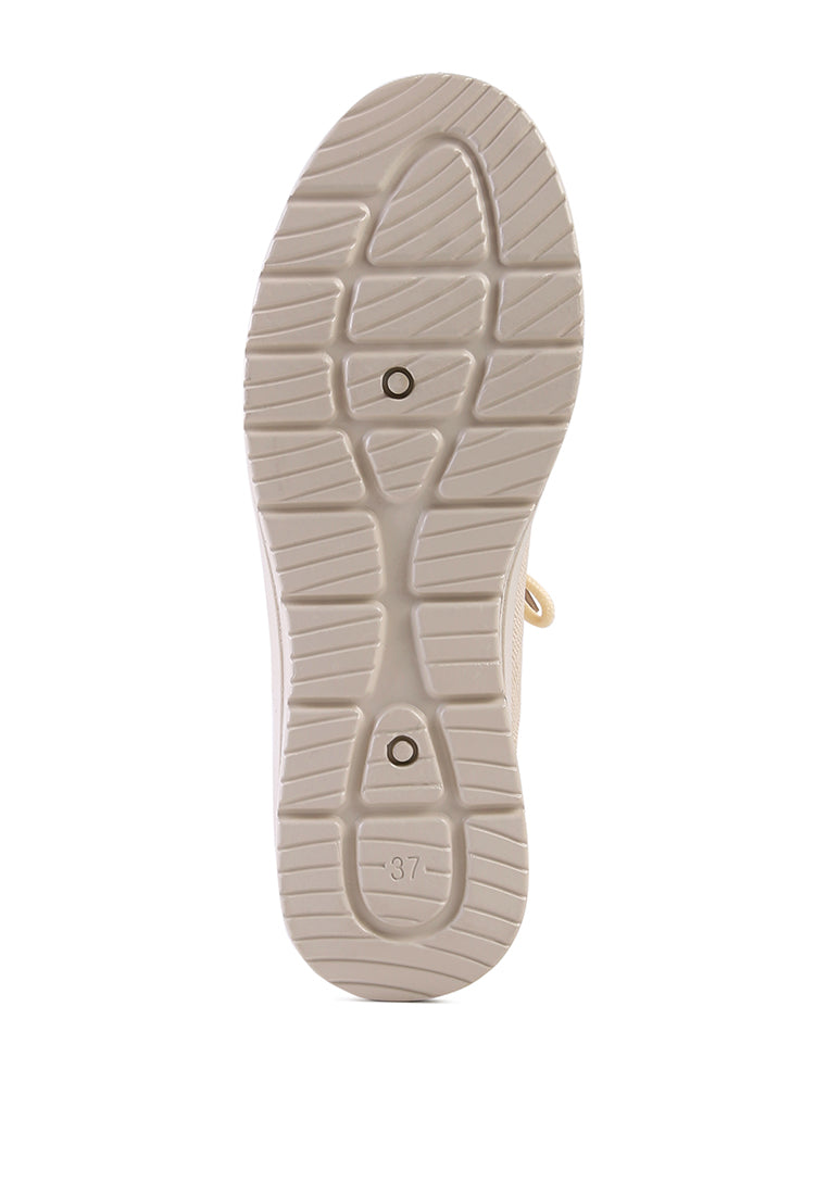 pologirl wedge lace-up sneakers#color_beige