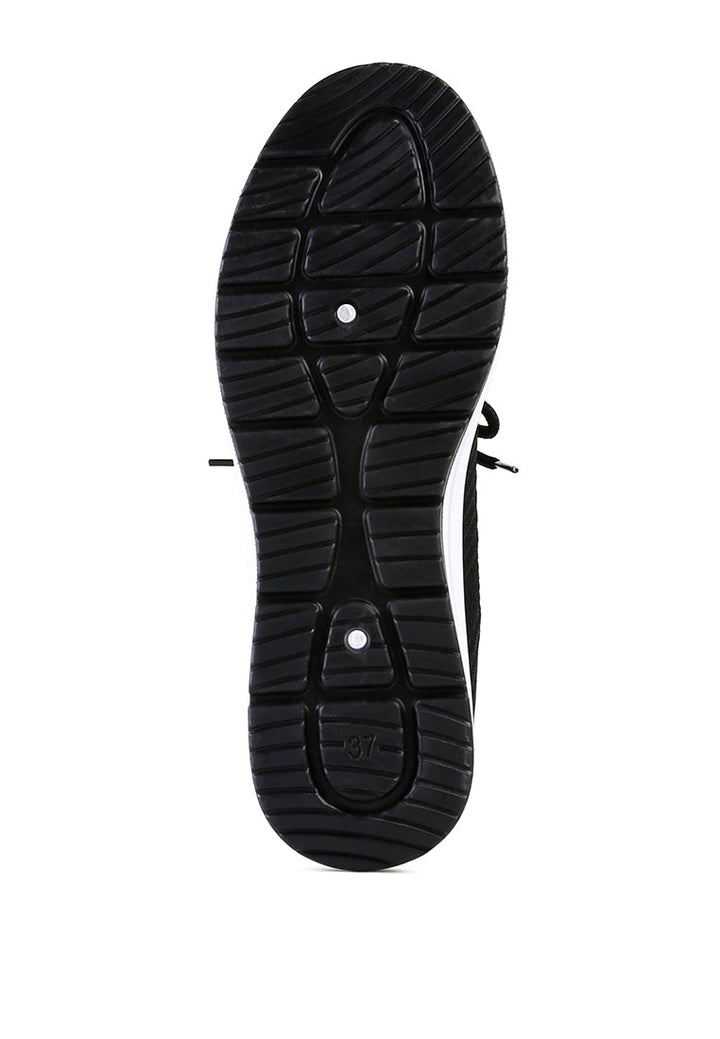 pologirl wedge lace-up sneakers#color_black