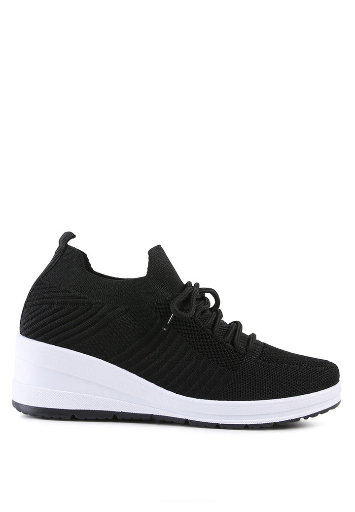 pologirl wedge lace-up sneakers#color_black