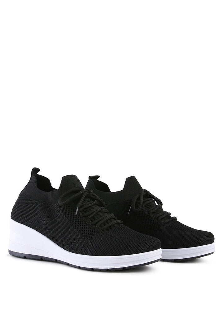 pologirl wedge lace-up sneakers#color_black