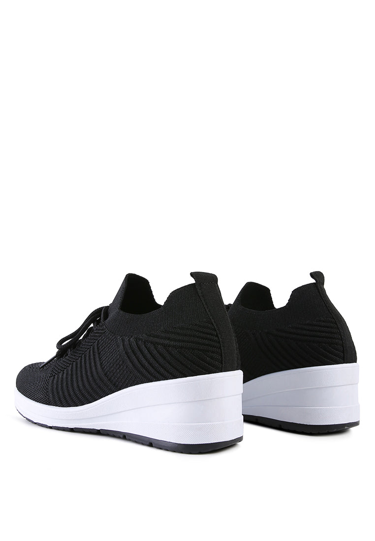 pologirl wedge lace-up sneakers#color_black