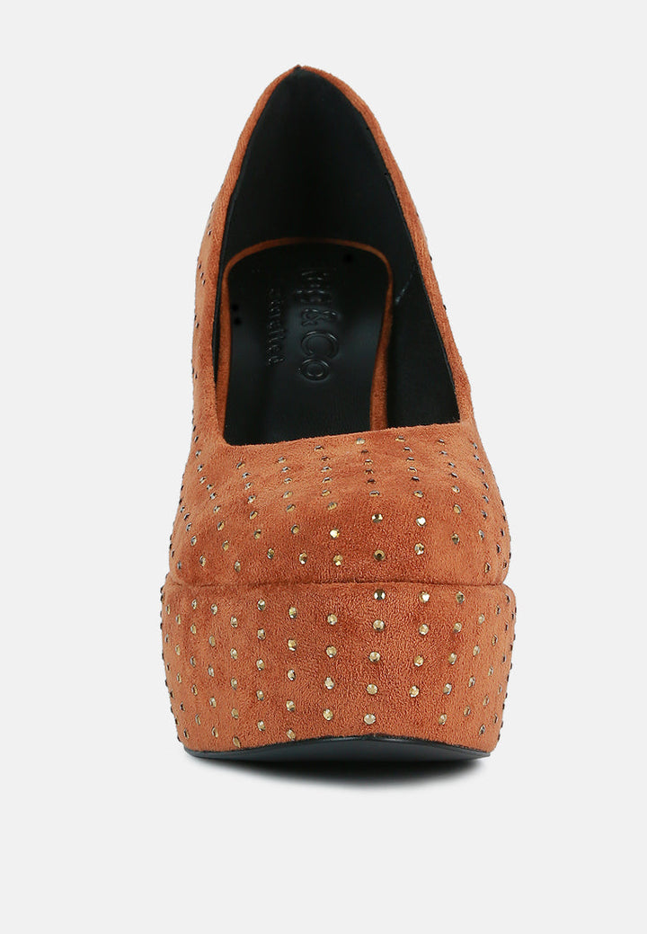 poppins glinting platform high pumps by ruw#color_tan