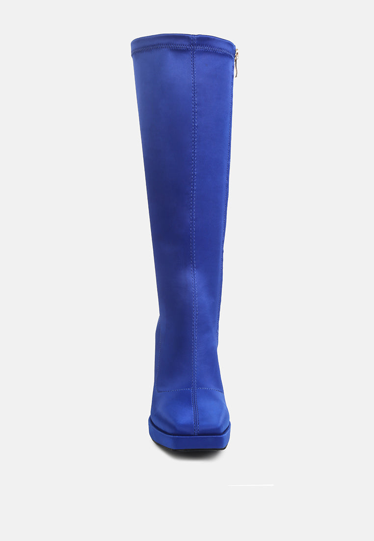 presto stretchable satin long boot by ruw#color_blue