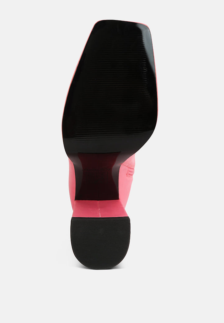 presto stretchable satin long boot by ruw#color_pink