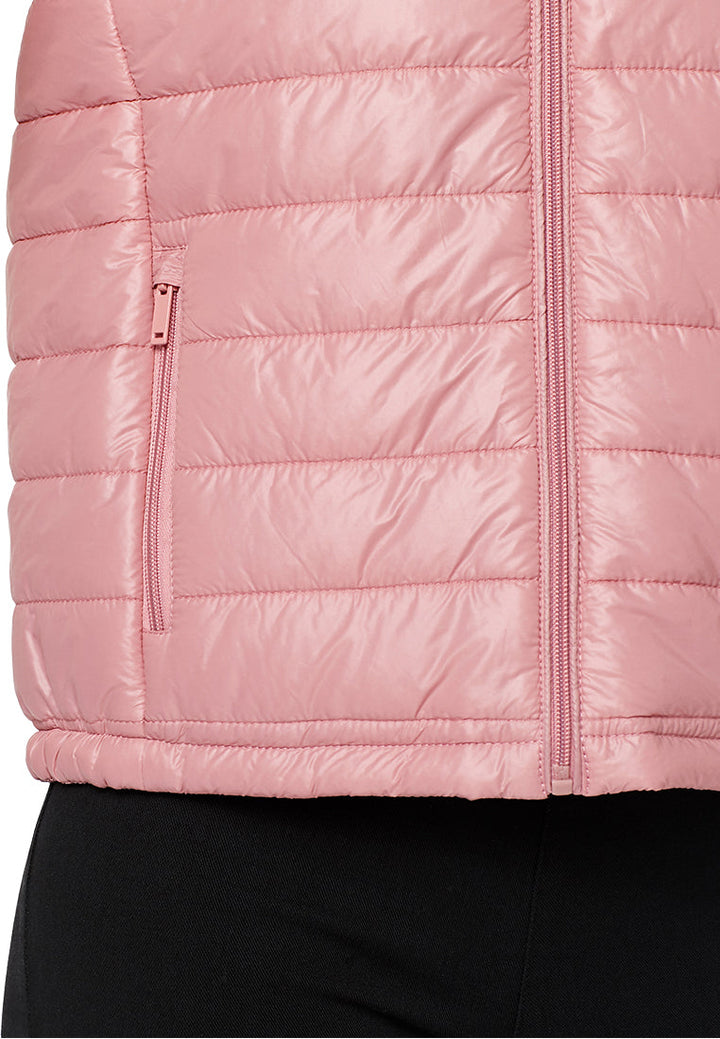 hooded puffer jacket#color_rose