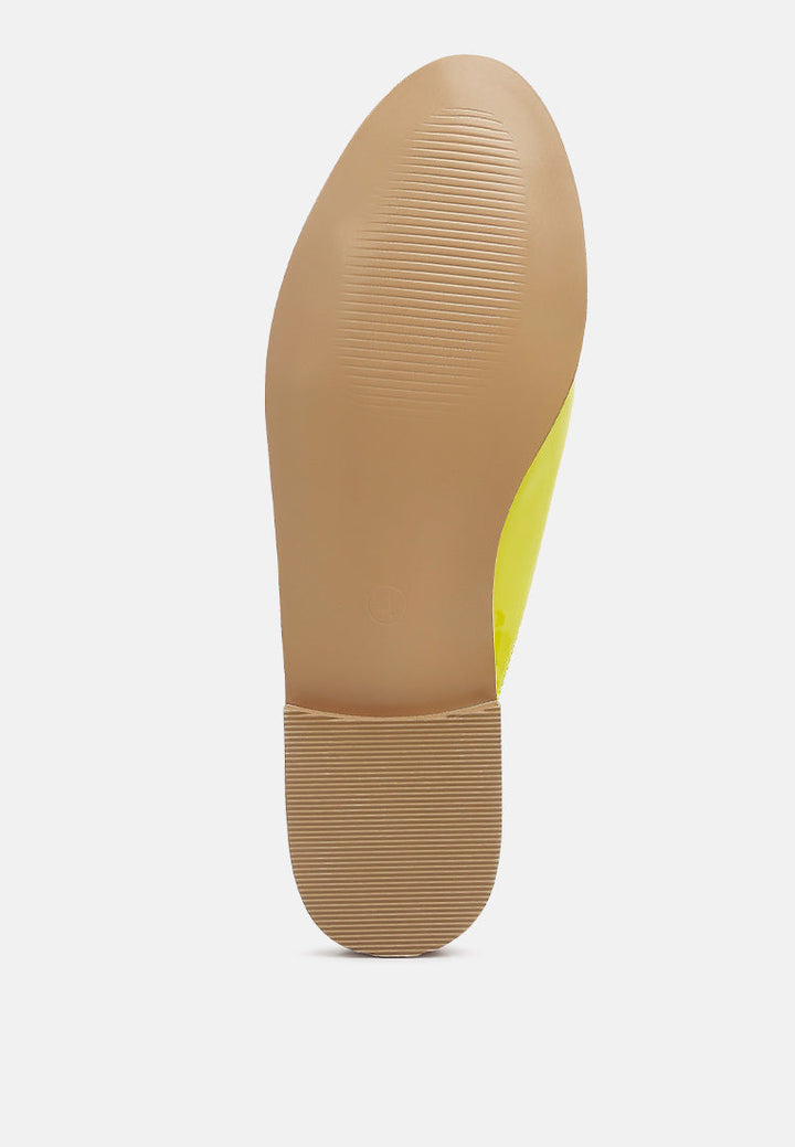 yashta patent studded flat mules by ruw#color_lime-green