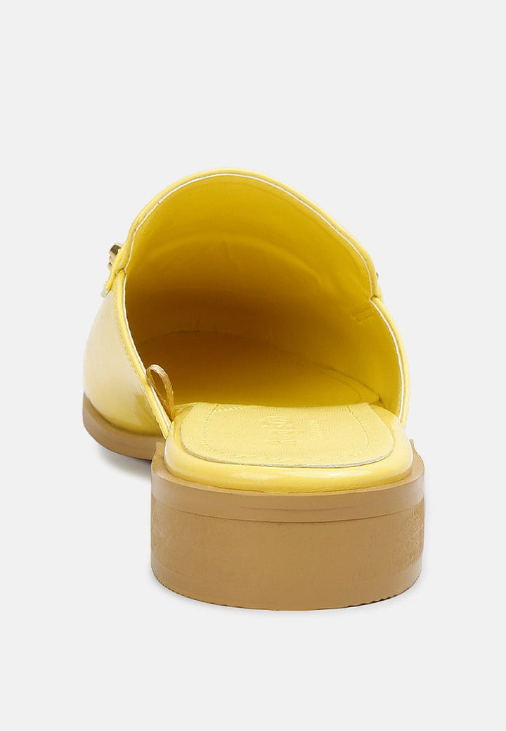 yashta patent studded flat mules by ruw#color_yellow
