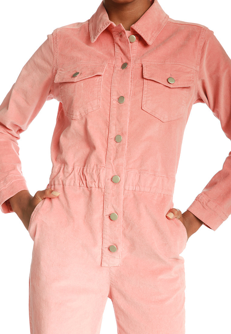 lightweight utility button jumpsuit#color_pink