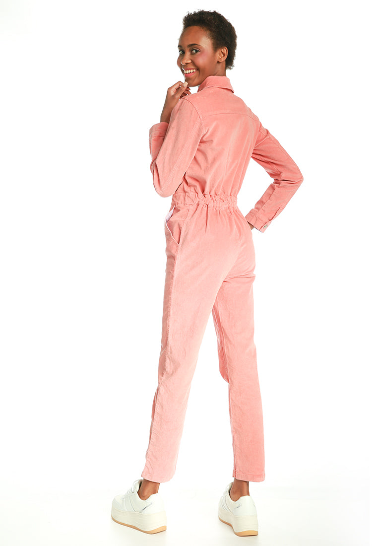 lightweight utility button jumpsuit#color_pink