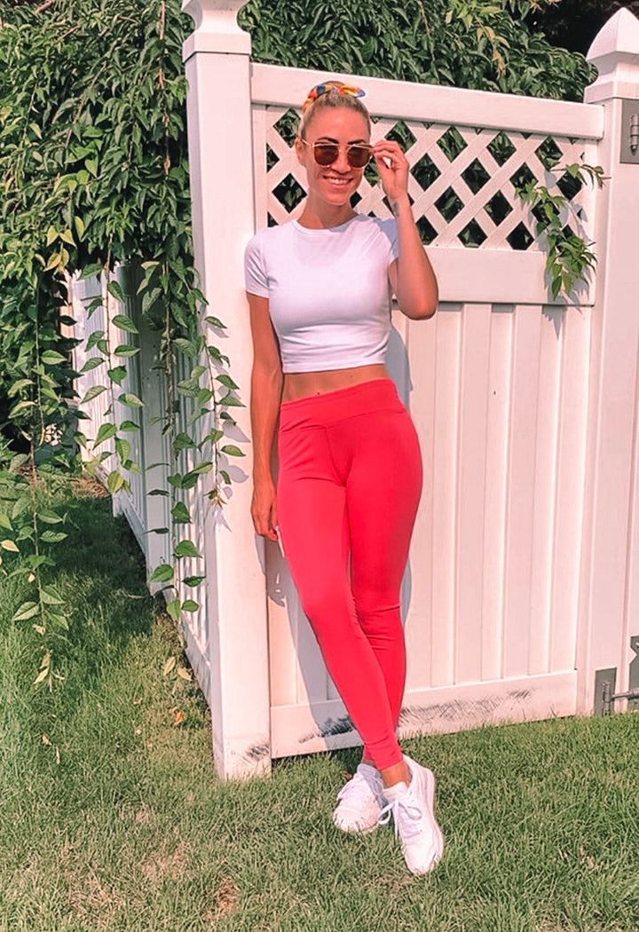 pink yoga active leggings#color_pink