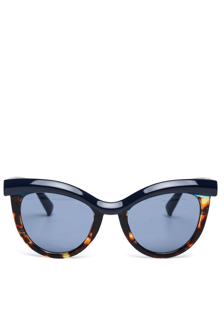 printed frame cateye sunglasses#color_blue