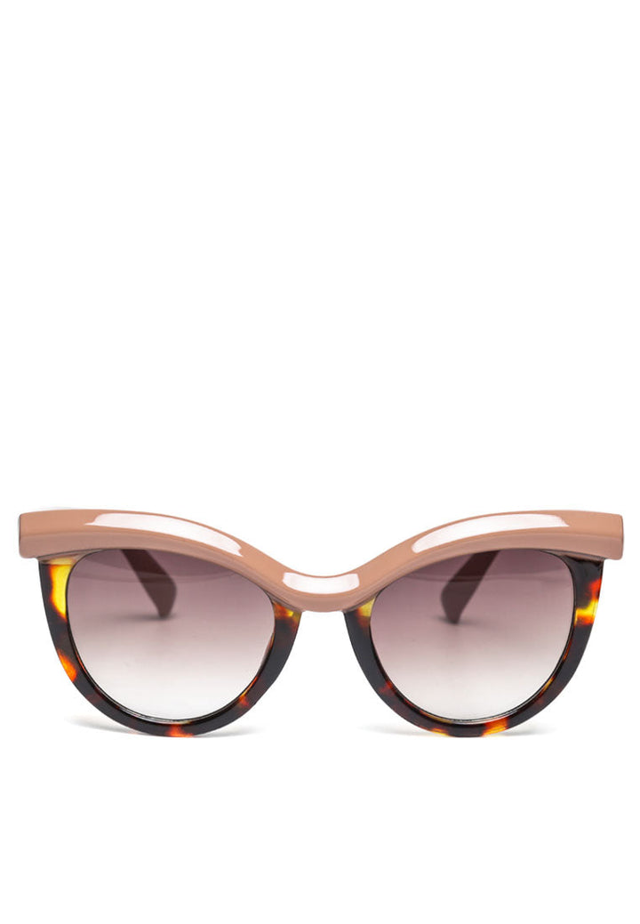 printed frame cateye sunglasses#color_pink