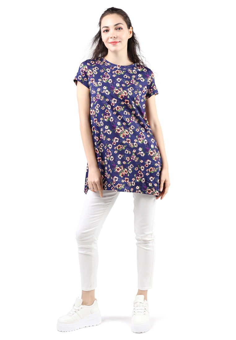 pretty vibes floral tunic#color_blue