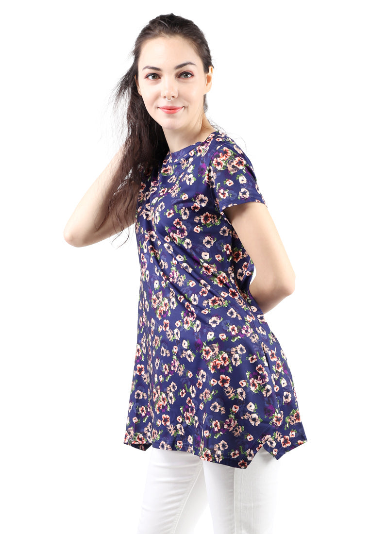 pretty vibes floral tunic#color_blue