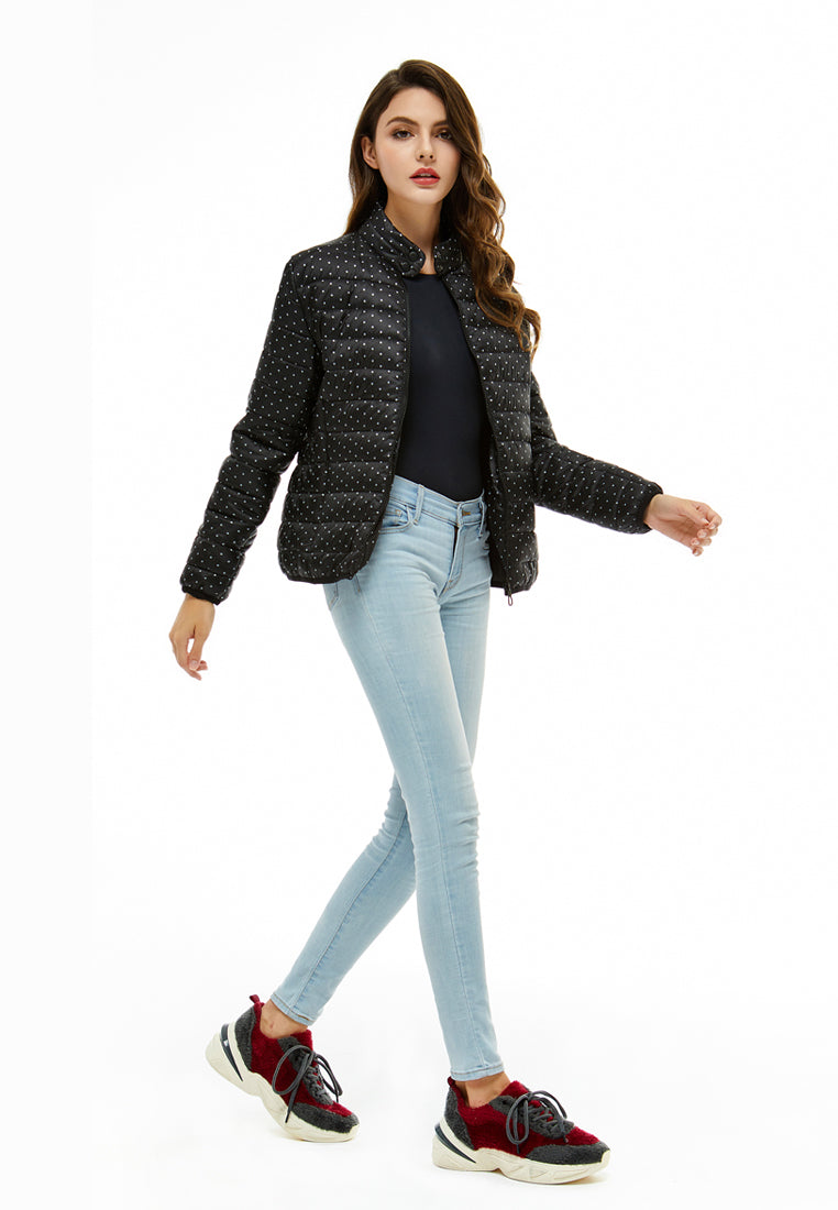 printed puffer jacket#color_black