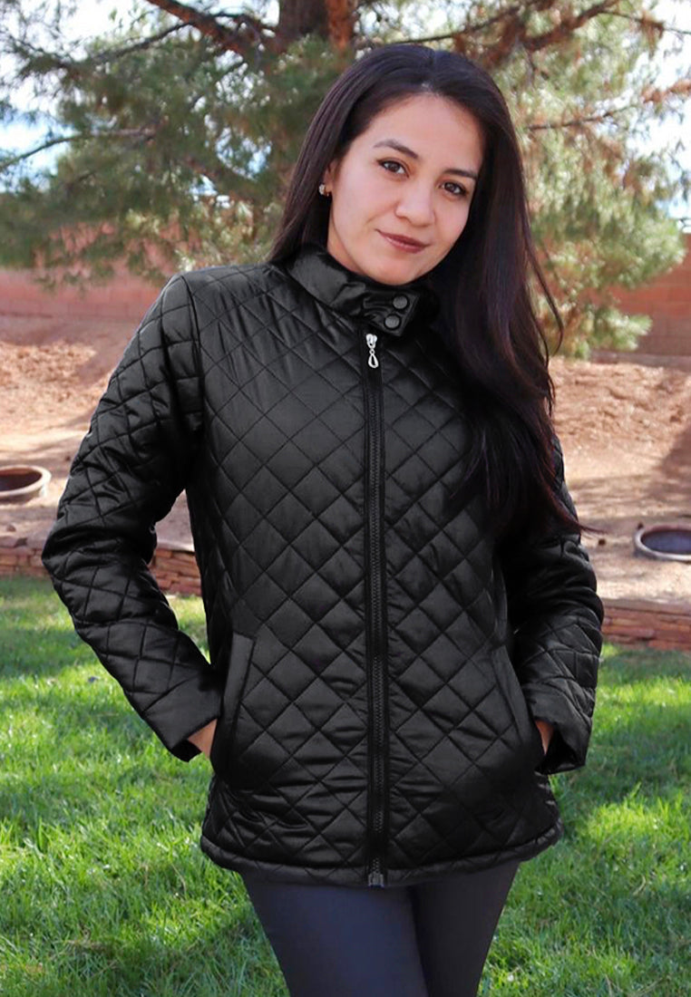 puffer jacket with zip closure#color_black