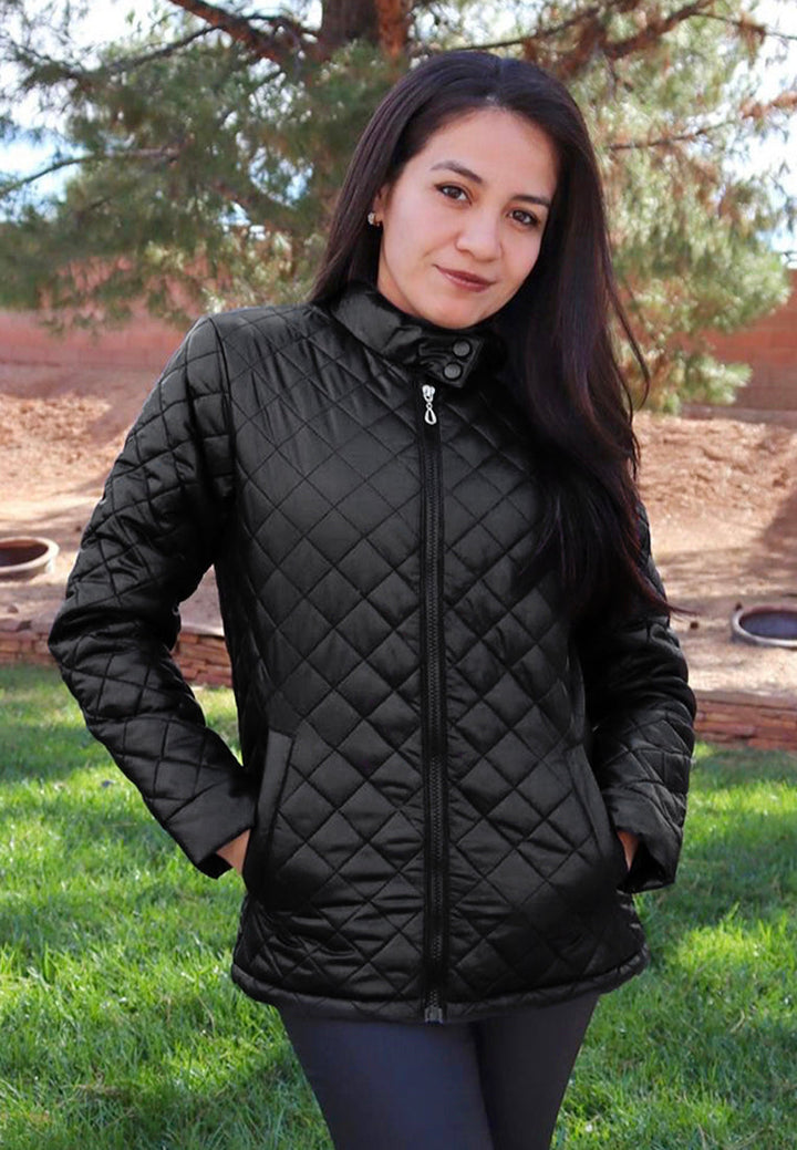 puffer jacket with zip closure#color_black