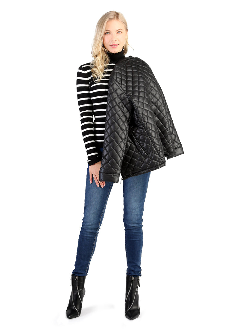 puffer jacket with zip closure#color_black