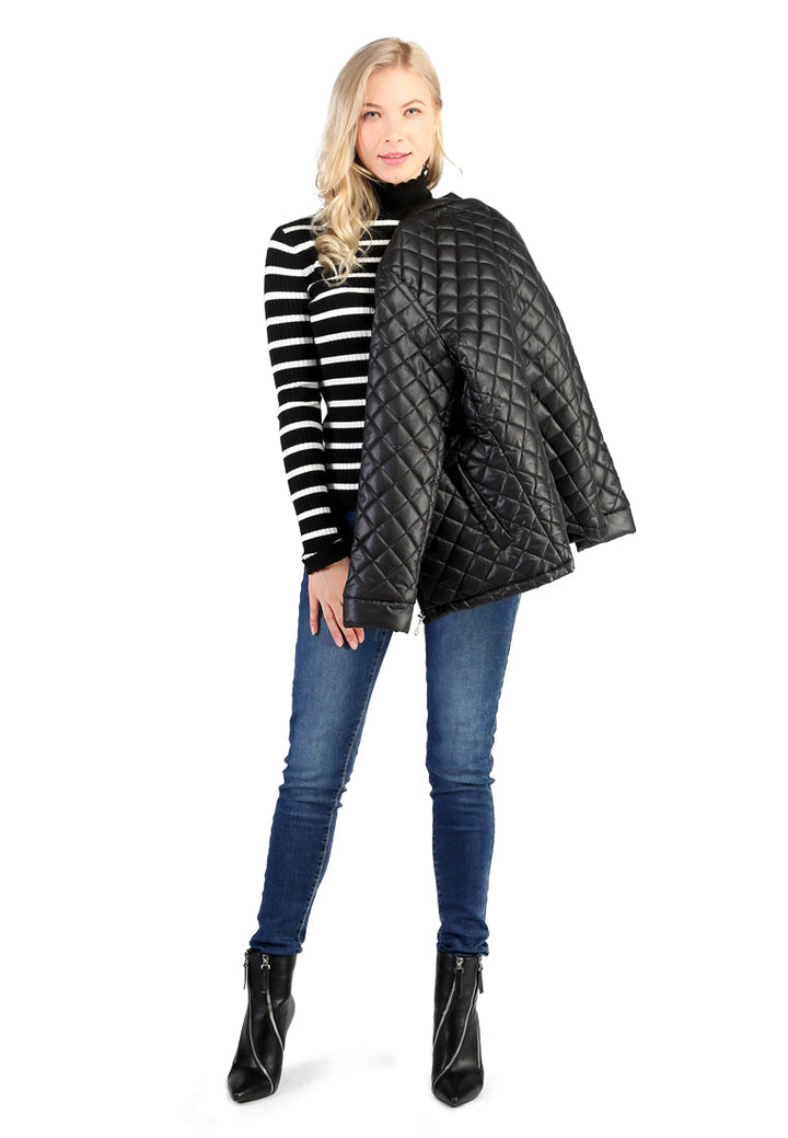 puffer jacket with zip closure#color_black