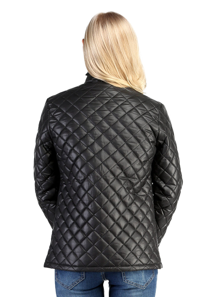 puffer jacket with zip closure#color_black
