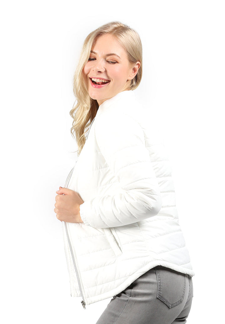 puffer jacket with zipper closure#color_white