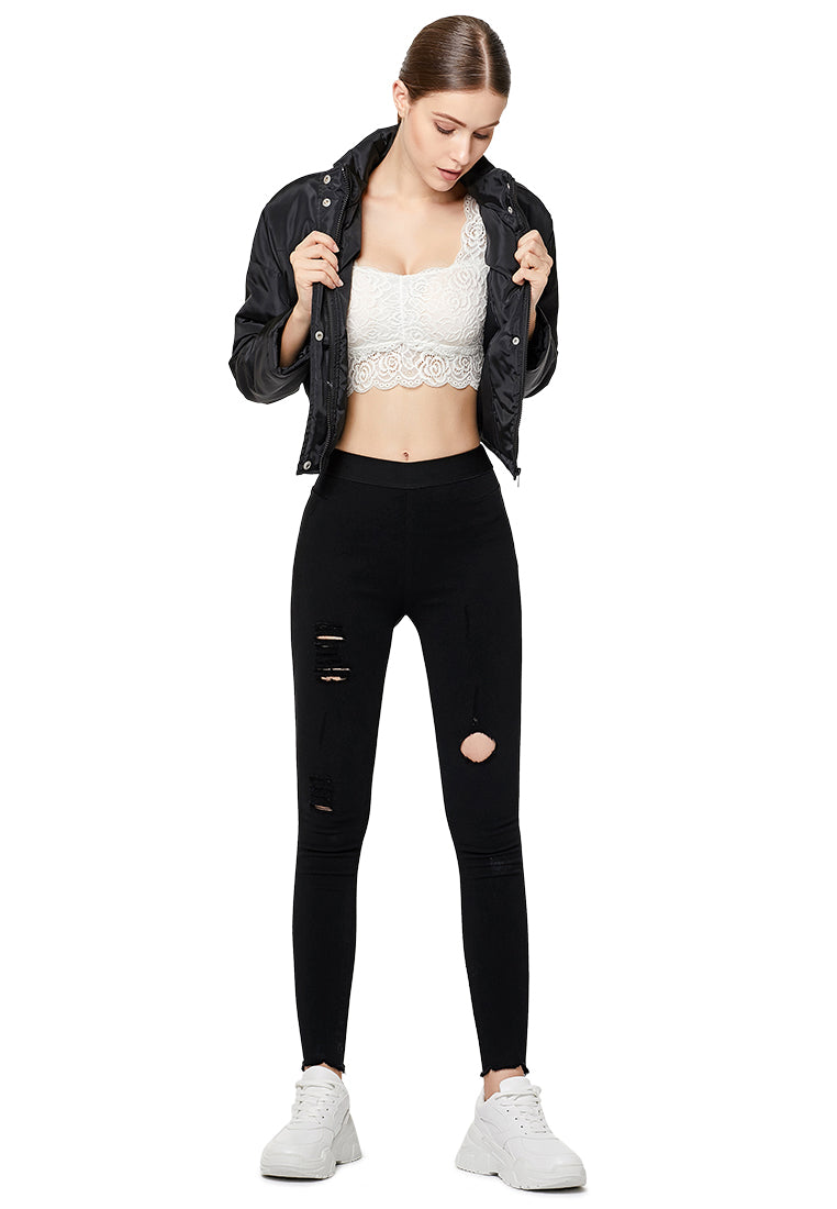 puffer style crop jacket#color_black