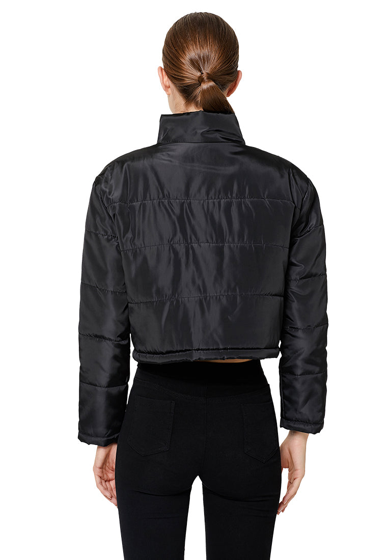 puffer style crop jacket#color_black