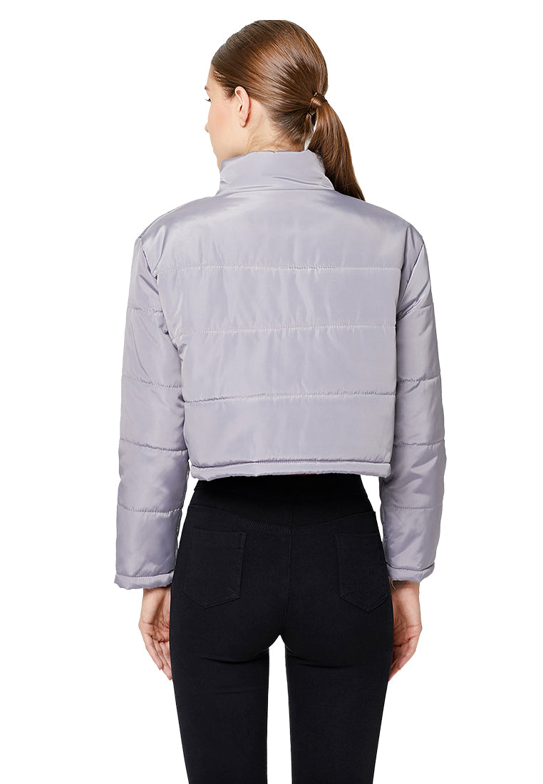 puffer style crop jacket#color_grey