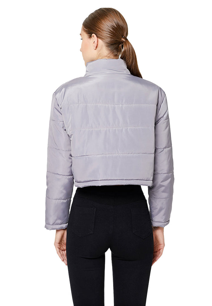 puffer style crop jacket#color_grey