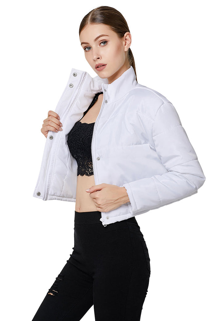 puffer style crop jacket#color_white