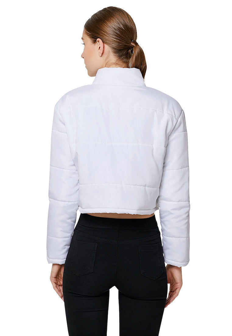 puffer style crop jacket#color_white
