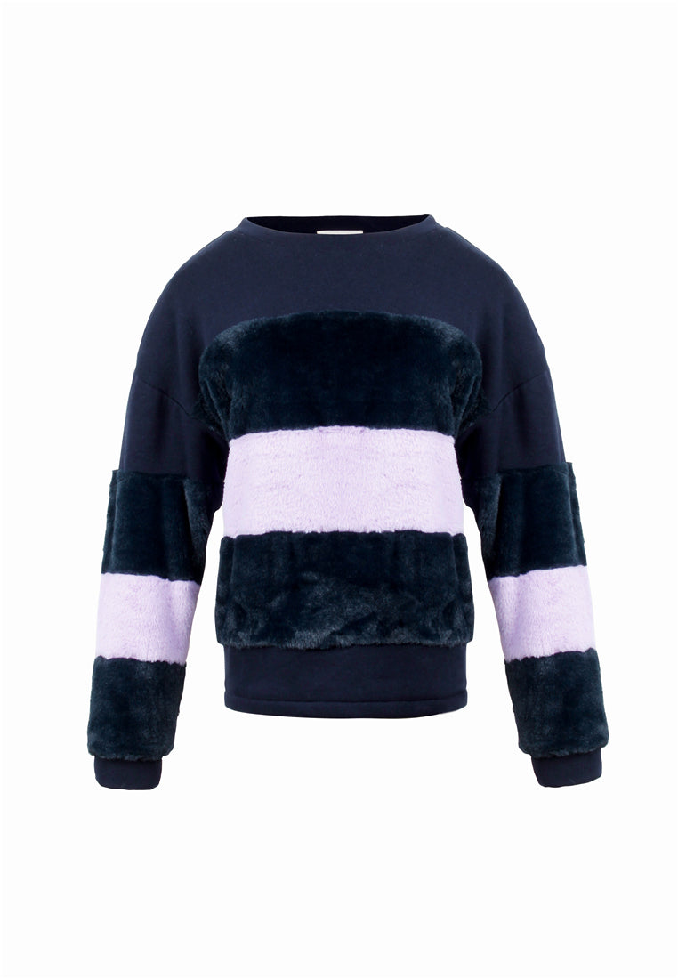 two tone stripes Super stylish sweatshirt#color_purple