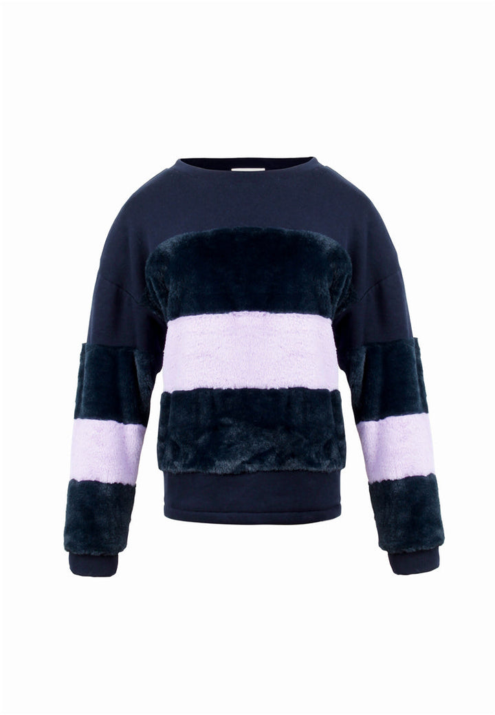 two tone stripes Super stylish sweatshirt#color_purple