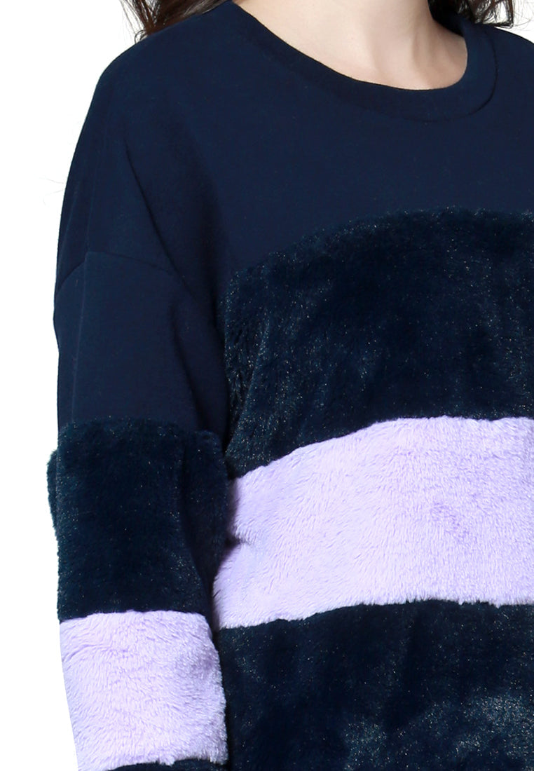 two tone stripes Super stylish sweatshirt#color_purple