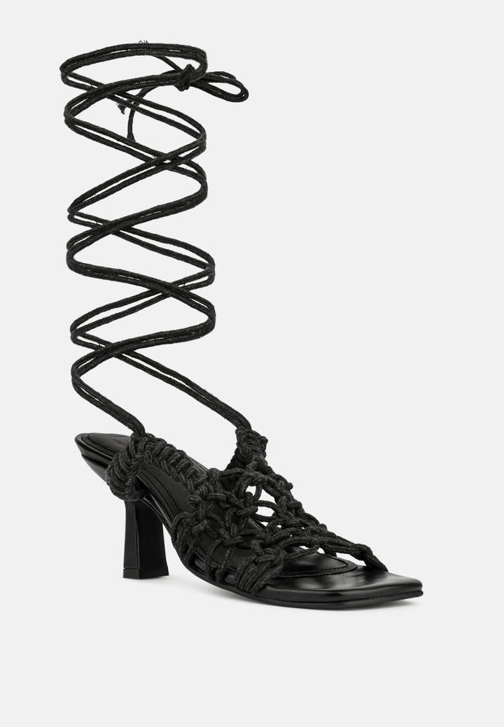 beroe braided handcrafted lace up sandal by ruw#color_black