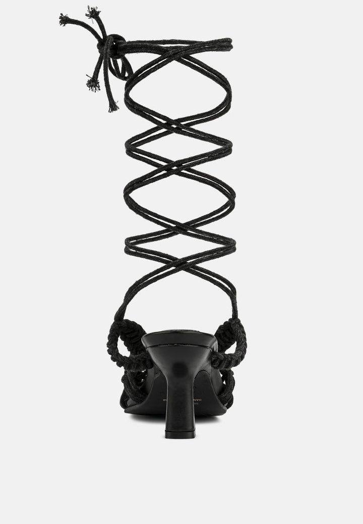 beroe braided handcrafted lace up sandal by ruw#color_black