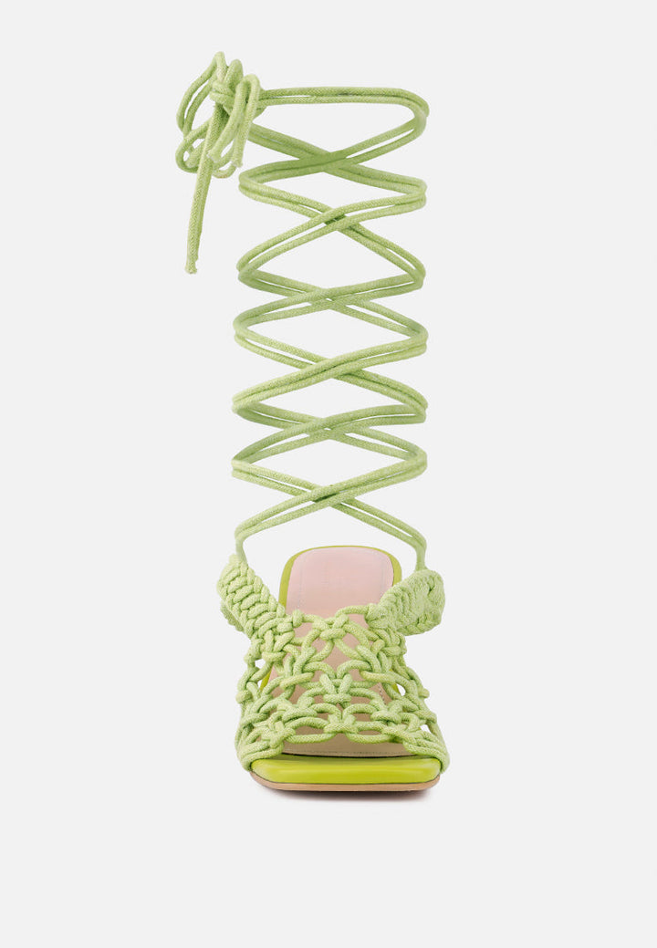 beroe braided handcrafted lace up sandal by ruw#color_green