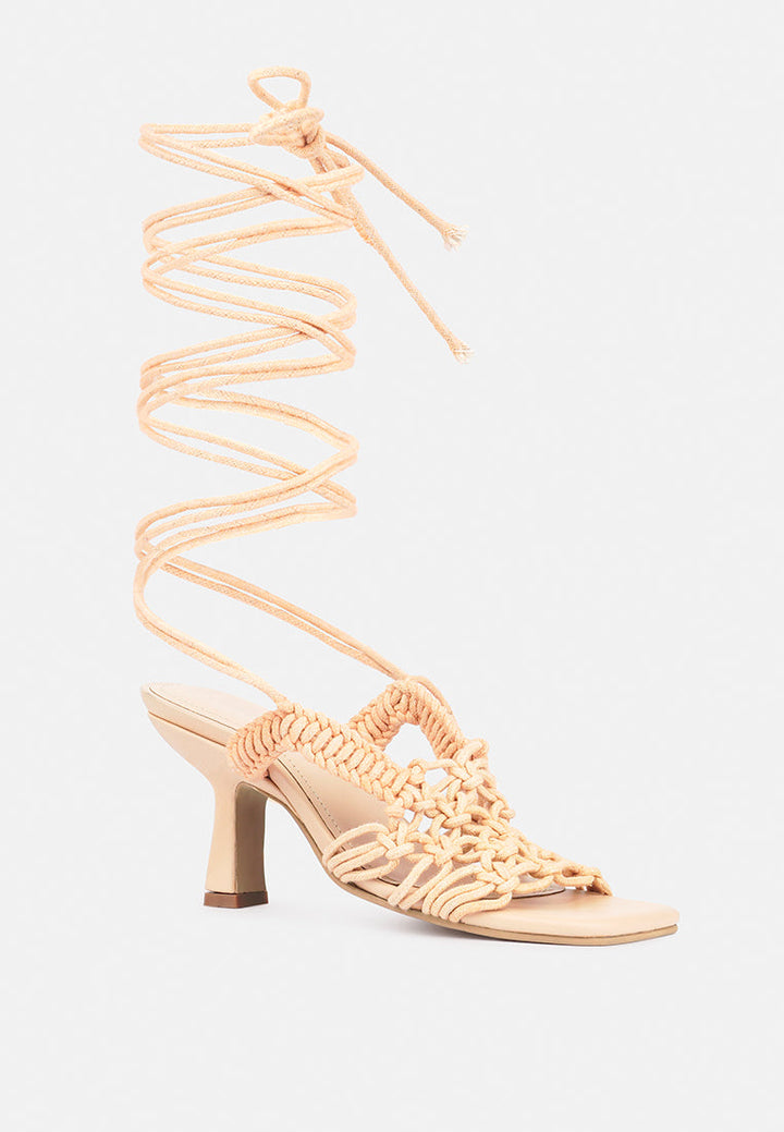 beroe braided handcrafted lace up sandal by ruw#color_latte