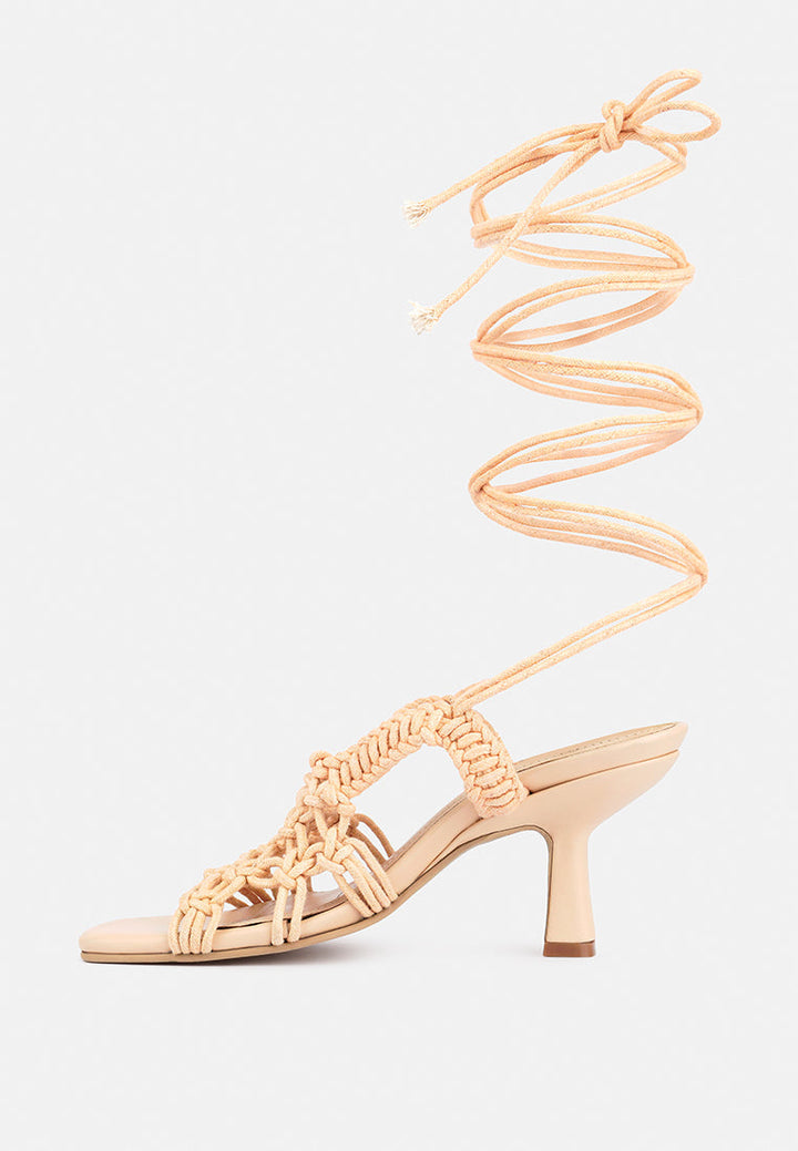 beroe braided handcrafted lace up sandal by ruw#color_latte